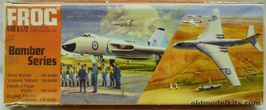 Frog 1/96 Avro Vulcan - ('Bomber' Box Issue / Same Box Used For Vulcan / Valiant / Victor And Canberra), F354 plastic model kit
